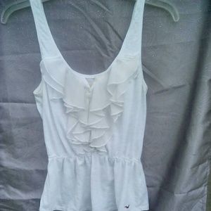 Tank with ruffle front